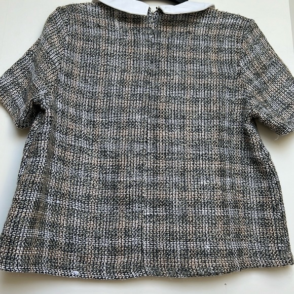 Zara Bejeweled Collared Tweed Top - Picture 3 of 3